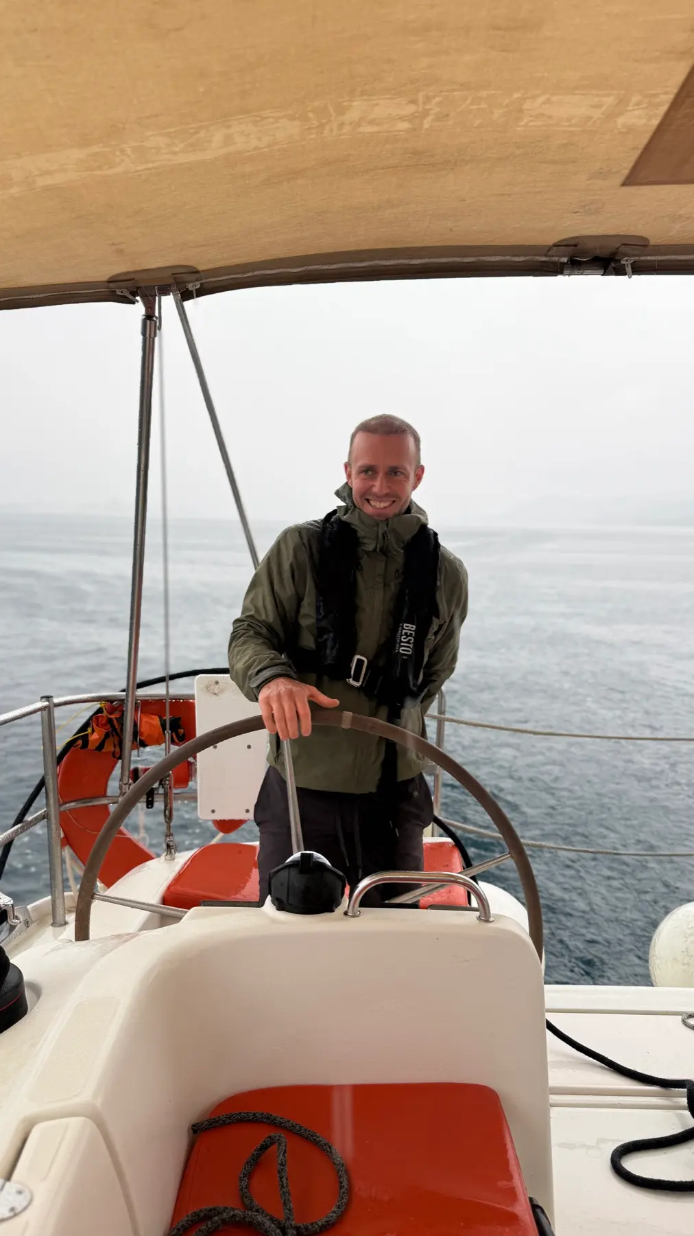 At the helm in the Ionian